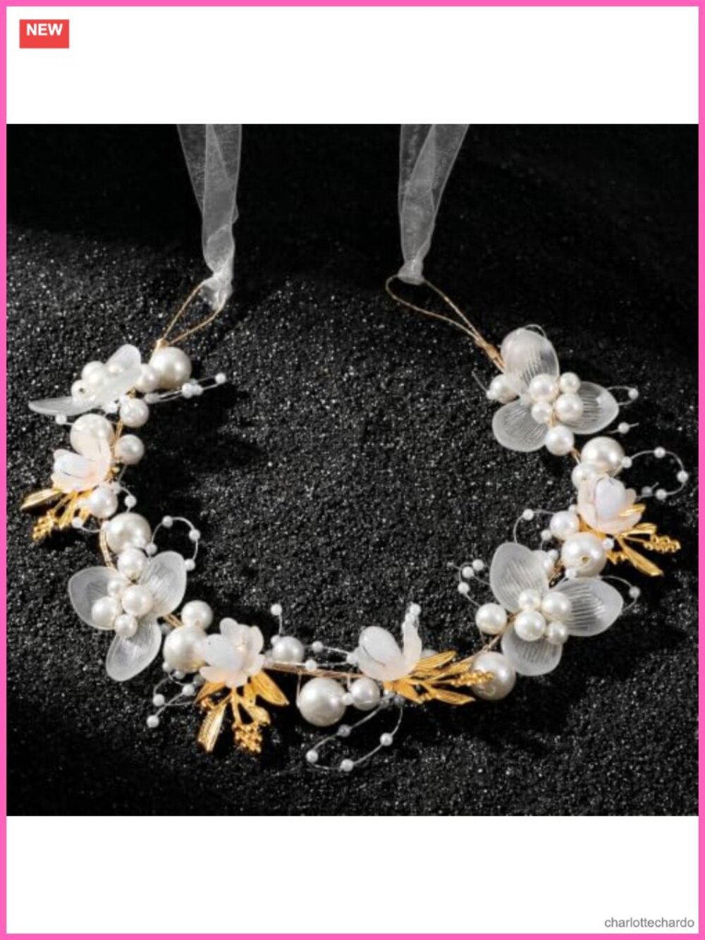 Pearl Flower Girl Headpiece Wedding Bridal Hair Accessory Adjustable